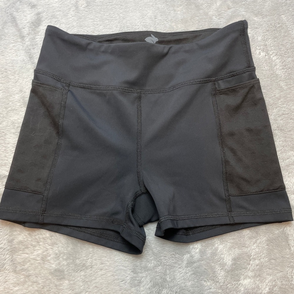 Rabbit Running Womens Speed Leggy 2.5" Shorts Size XS Black Zip Pockets Athletic